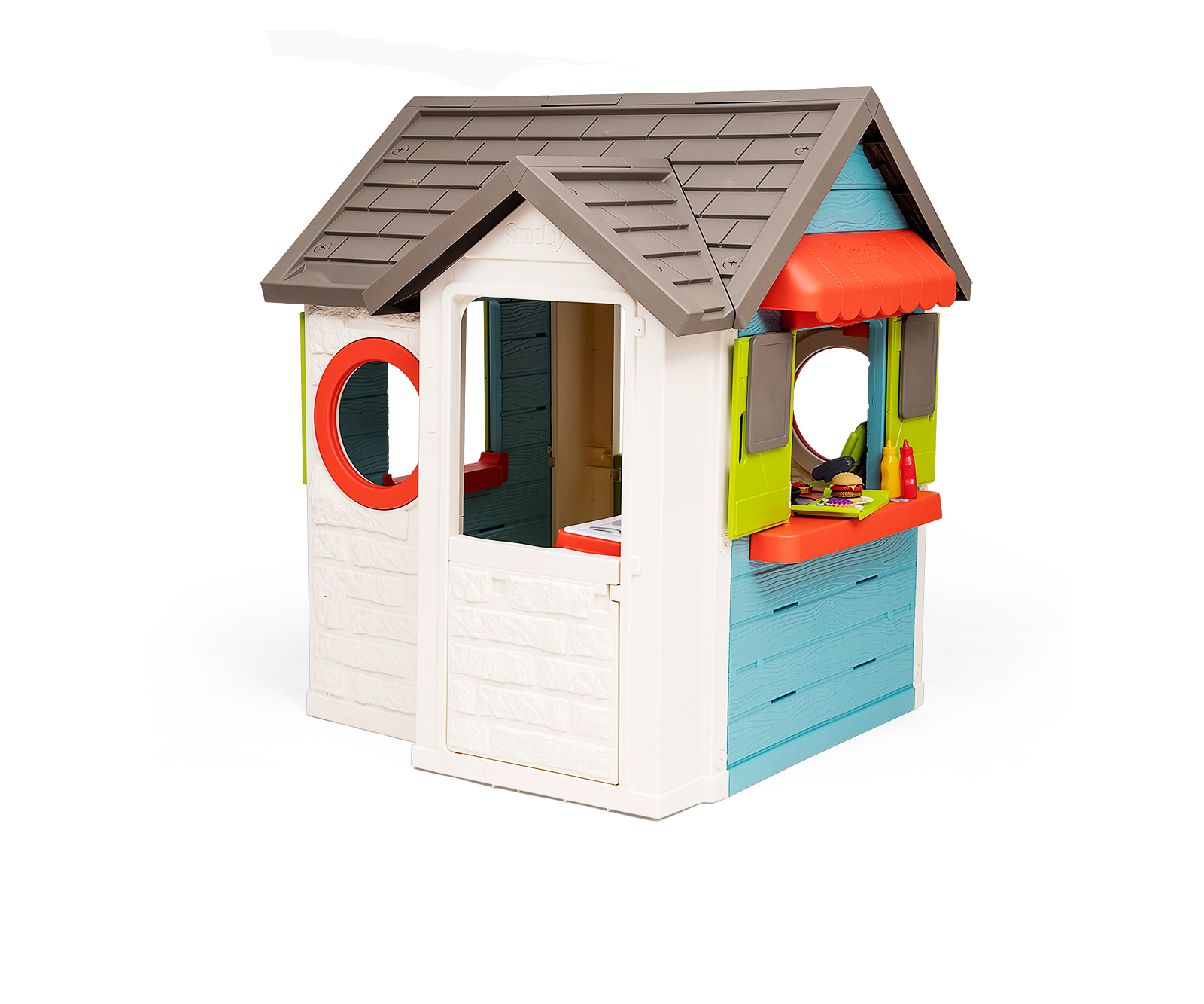 Maison avec restaurant de jardin Chef House Smoby Avec une cuisine et un magasin avec une caisse 38 accessoires à partir de 2 ans